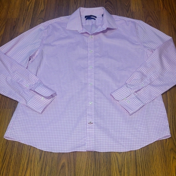 Tommy Hilfiger Pink Gingham Slim Fit Stretch Shirt XL 17 34/35  A66 - Picture 6 of 9